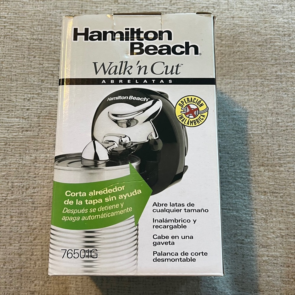 Hamilton Beach Walk 'n Cut Cordless Rechargeable Can‎ Opener Black 76501G